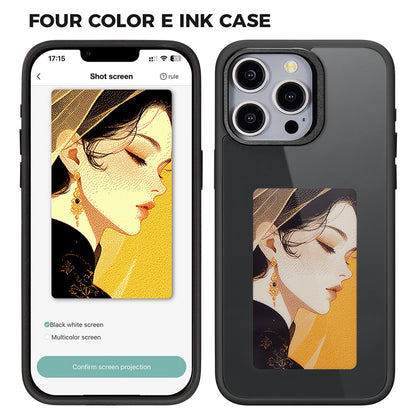 Custodia per Apple iPhone 15 Pro, OEM, Display Personalizzato E-Ink, Nera