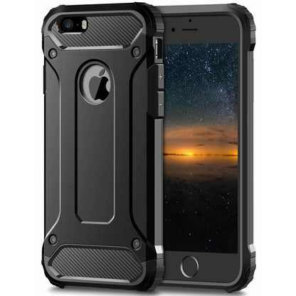 Custodia per Apple iPhone SE (2016) / 5 / 5s, Techsuit, Hybrid Armor, Nera