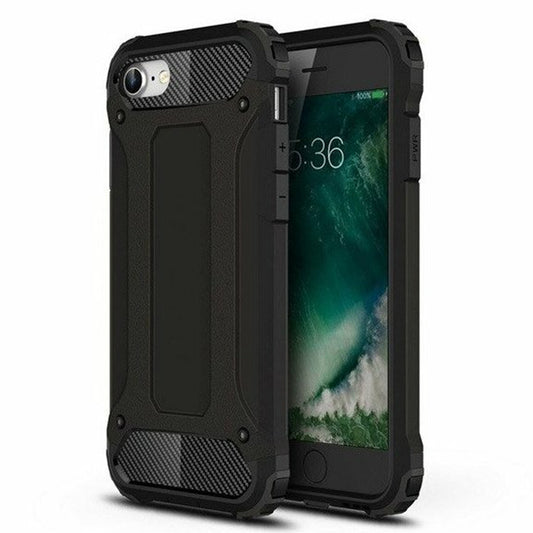 Custodia per Apple iPhone SE (2022) / SE (2020) / 8 / 7, Techsuit, Hybrid Armor, Nera