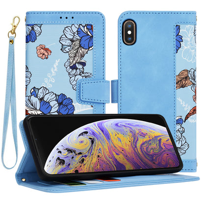 Custodia per Apple iPhone XS Max, Techsuit, FlipCraft, Blu