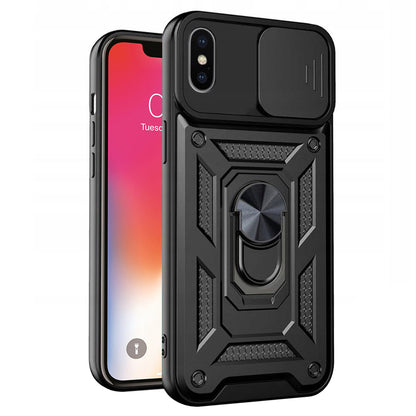 Custodia per Apple iPhone XS / X, Techsuit, CamShield, Nera