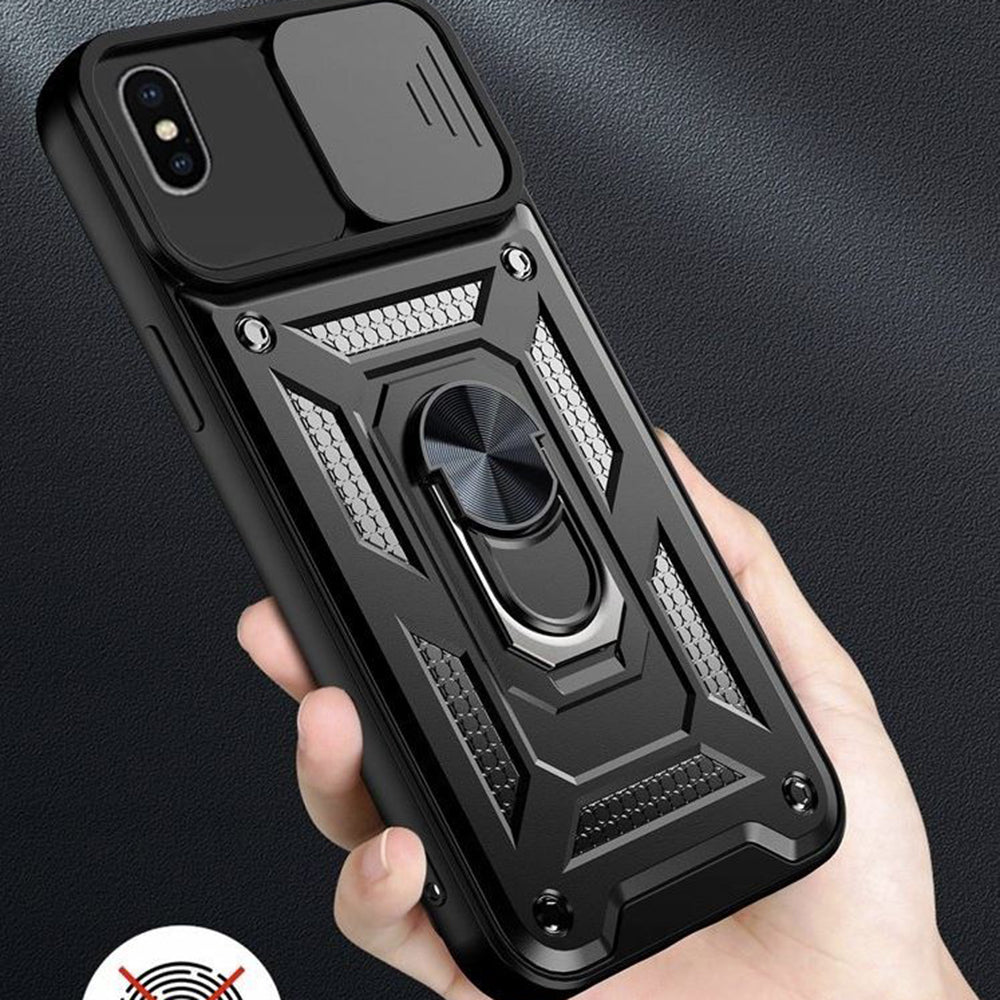 Custodia per Apple iPhone XS / X, Techsuit, CamShield, Nera