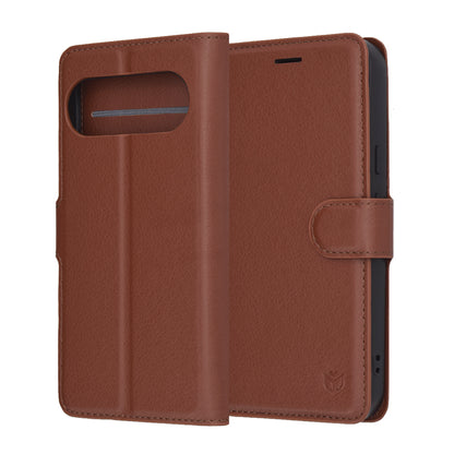 Custodia per Google Pixel 10 Pro XL, Techsuit, Leather Folio, Marrone