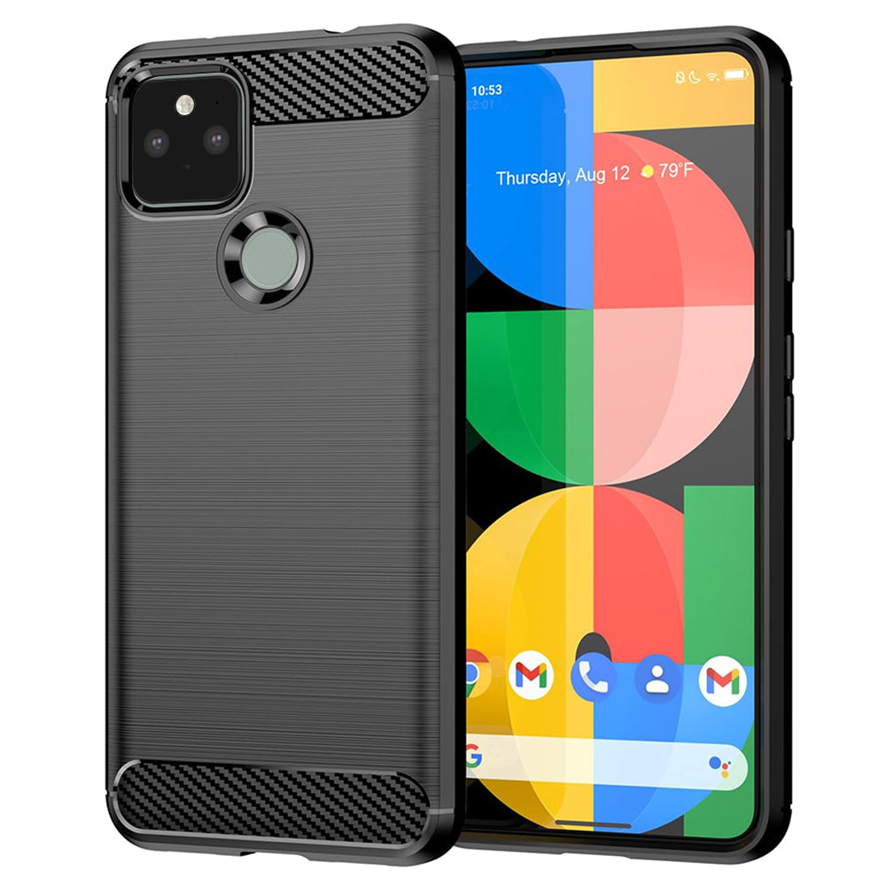 Custodia per Google Pixel 5, Techsuit, Carbonio, Nera