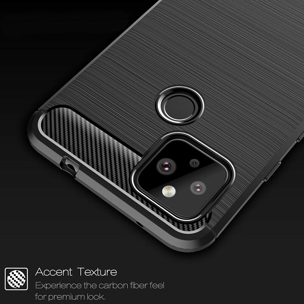 Custodia per Google Pixel 5, Techsuit, Carbonio, Nera