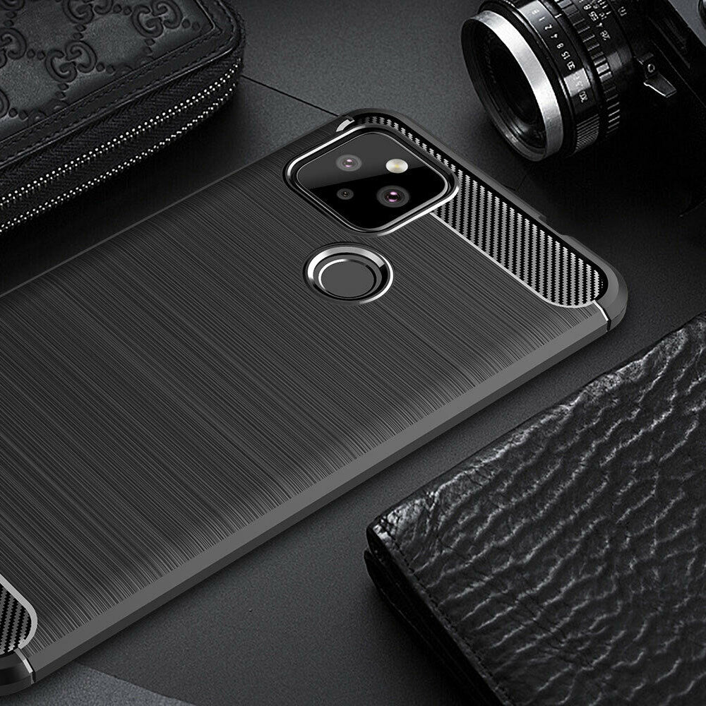 Custodia per Google Pixel 5, Techsuit, Carbonio, Nera