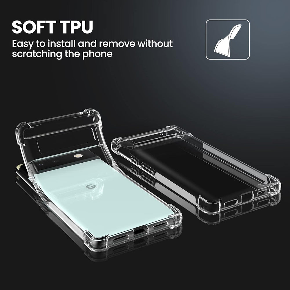 Custodia per Google Pixel 6, Techsuit, Shockproof Clear, Trasparente