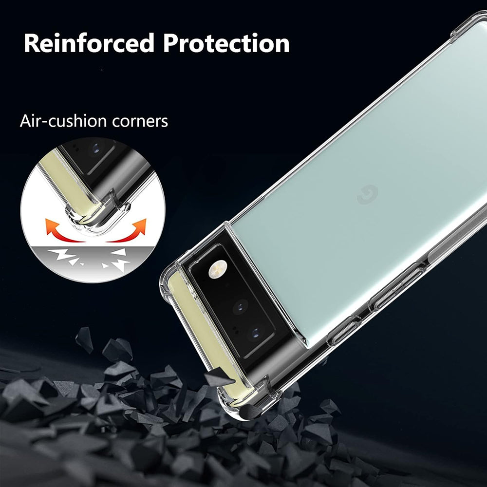 Custodia per Google Pixel 6, Techsuit, Shockproof Clear, Trasparente