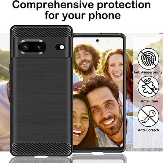 Custodia per Google Pixel 7, Techsuit, Carbonio, Nera