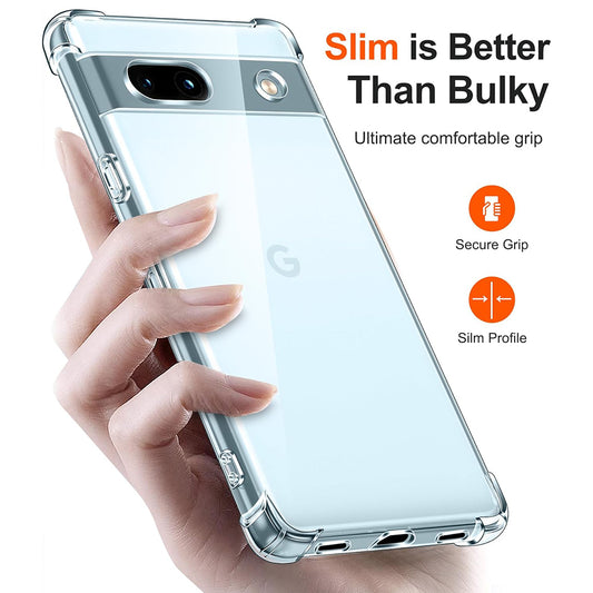 Custodia per Google Pixel 7a, Techsuit, Shockproof Clear, Trasparente