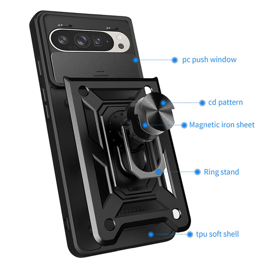 Custodia per Google Pixel 9 / 9 Pro, Techsuit, CamShield, Nera