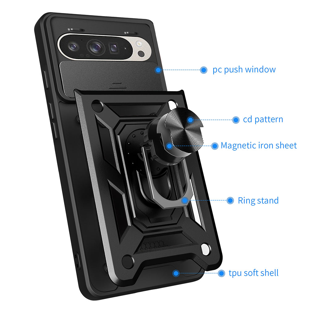 Custodia per Google Pixel 9 / 9 Pro, Techsuit, CamShield, Rosa
