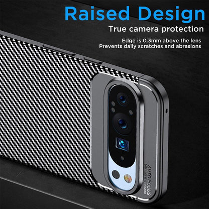 Custodia per Google Pixel 9 Pro XL, Techsuit, CarbonFiber, Nera