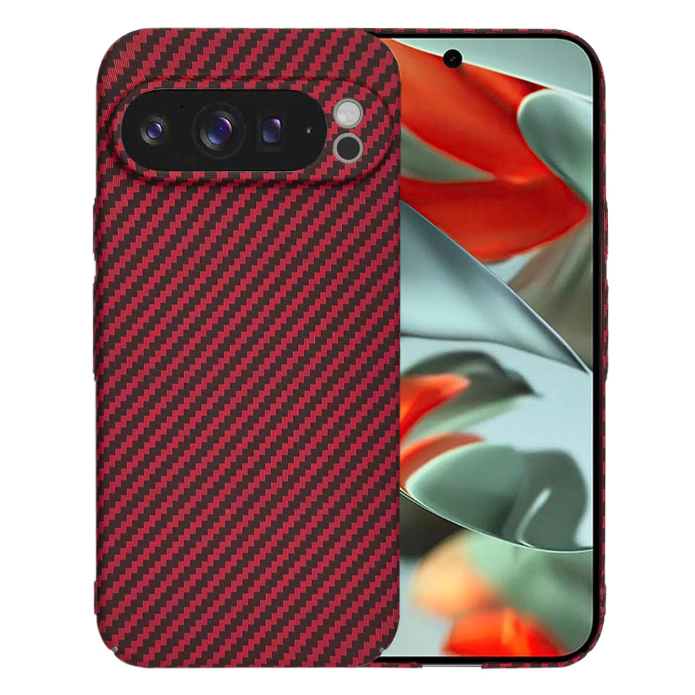 Custodia per Google Pixel 9 Pro XL, Techsuit, Carbonite FiberShell, Rossa