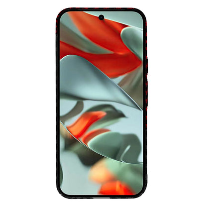 Custodia per Google Pixel 9 Pro XL, Techsuit, Carbonite FiberShell, Nero Rosso