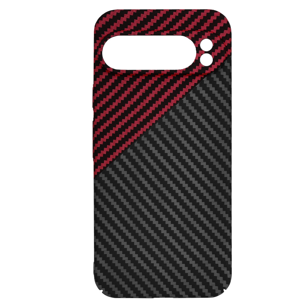 Custodia per Google Pixel 9 Pro XL, Techsuit, Carbonite FiberShell, Nero Rosso