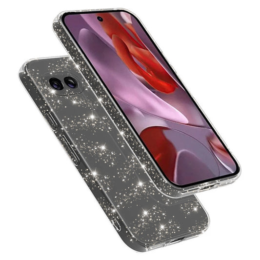 Custodia per Google Pixel 9a, Techsuit, SparkleSkin, Trasparente