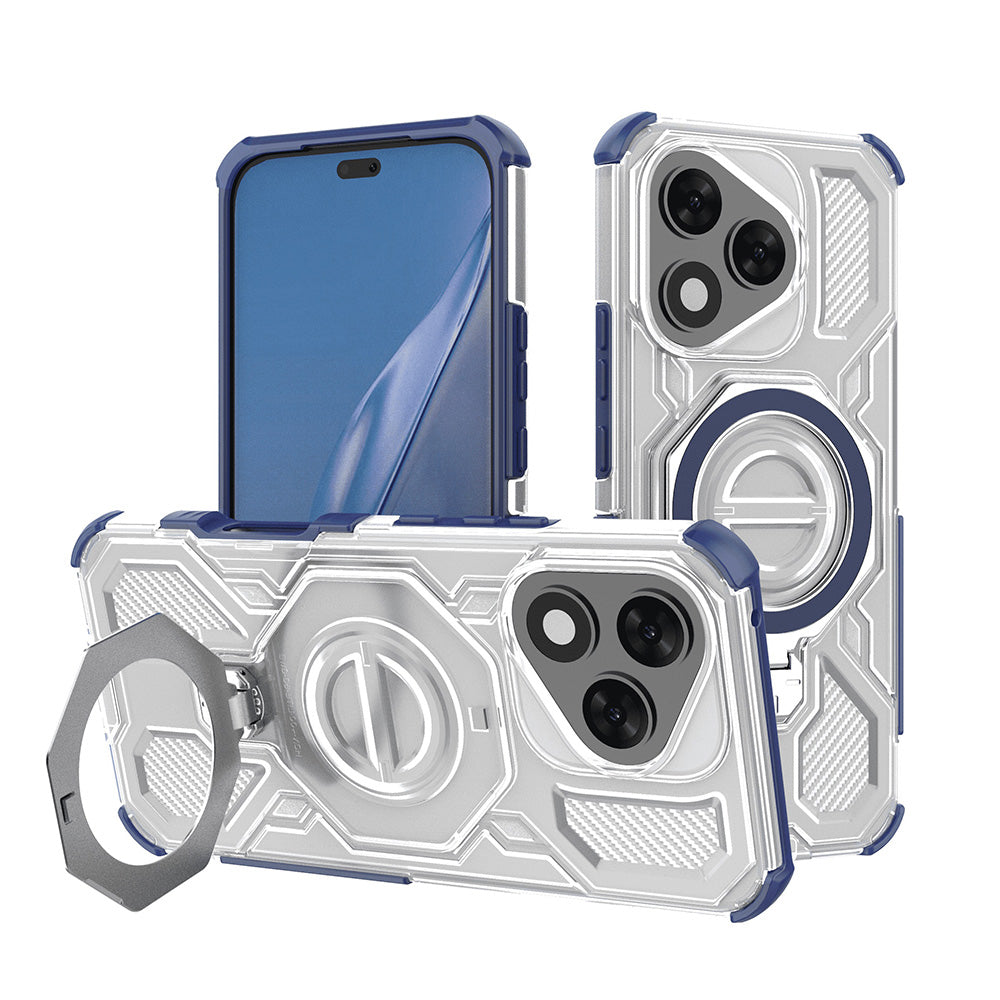 Custodia per Honor 400 Lite, Techsuit, Carbon Shield Pro, Blu