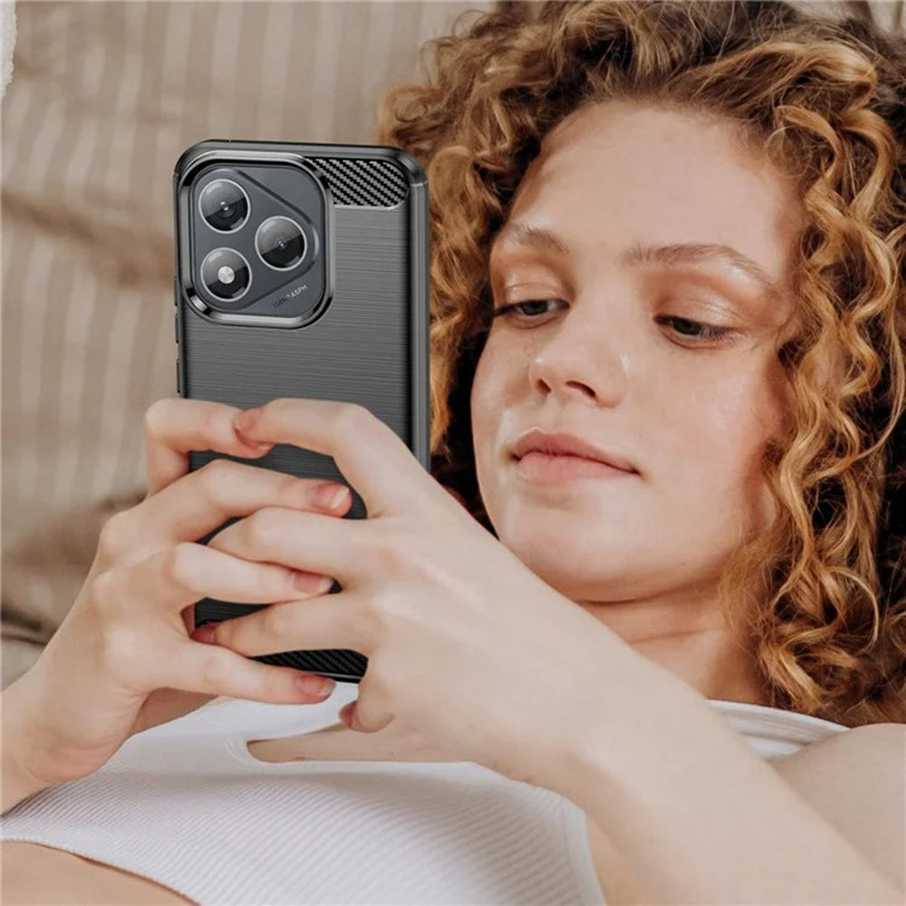 Custodia per Honor 400 Lite, Techsuit, Carbonio, Nera
