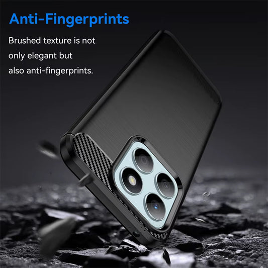 Custodia per Honor 400 Smart 4G / X7d 4G / 400 Smart 5G, Techsuit, Carbonio, Nera