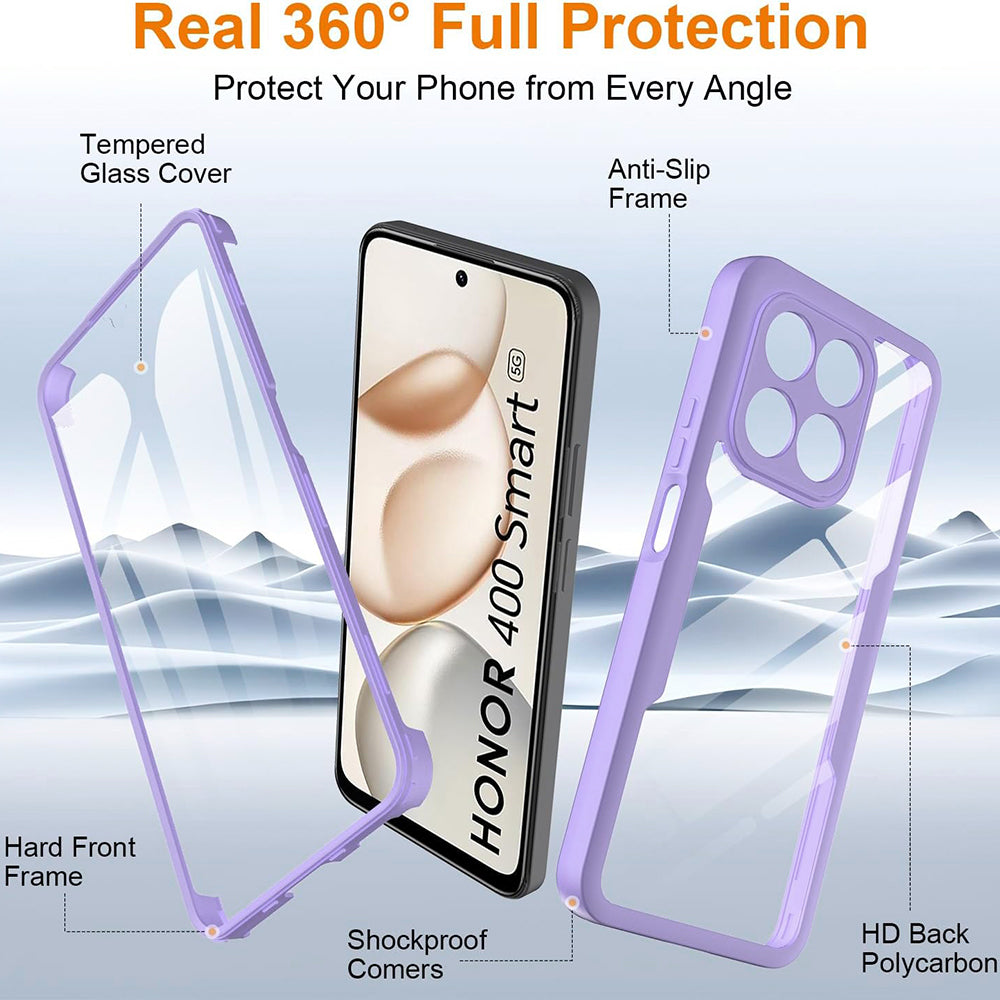 Custodia per Honor 400 Smart 4G / X7d 4G / 400 Smart 5G, Techsuit, ColorVerse 360, Viola