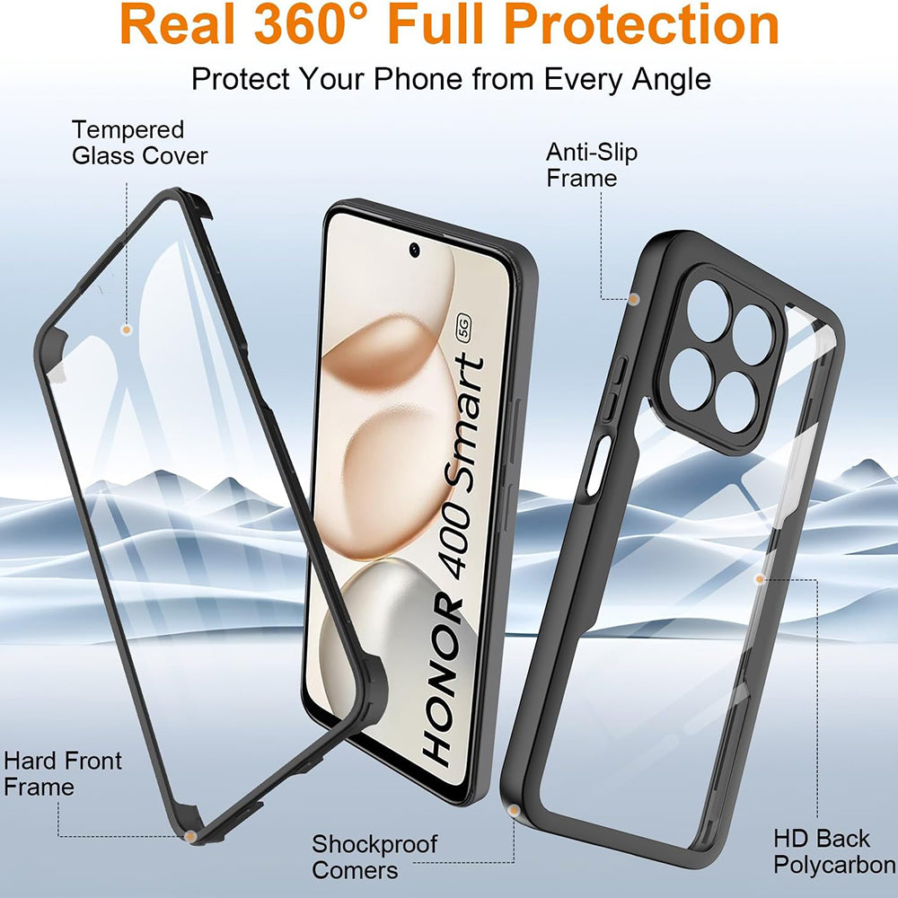 Custodia per Honor 400 Smart 4G / X7d 4G / 400 Smart 5G, Techsuit, ColorVerse 360, Nera