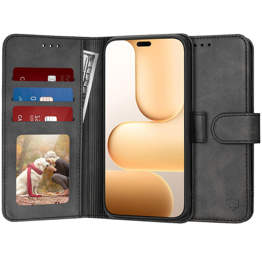 Custodia per Honor 600 Lite, Techsuit, Diary Book, Nera