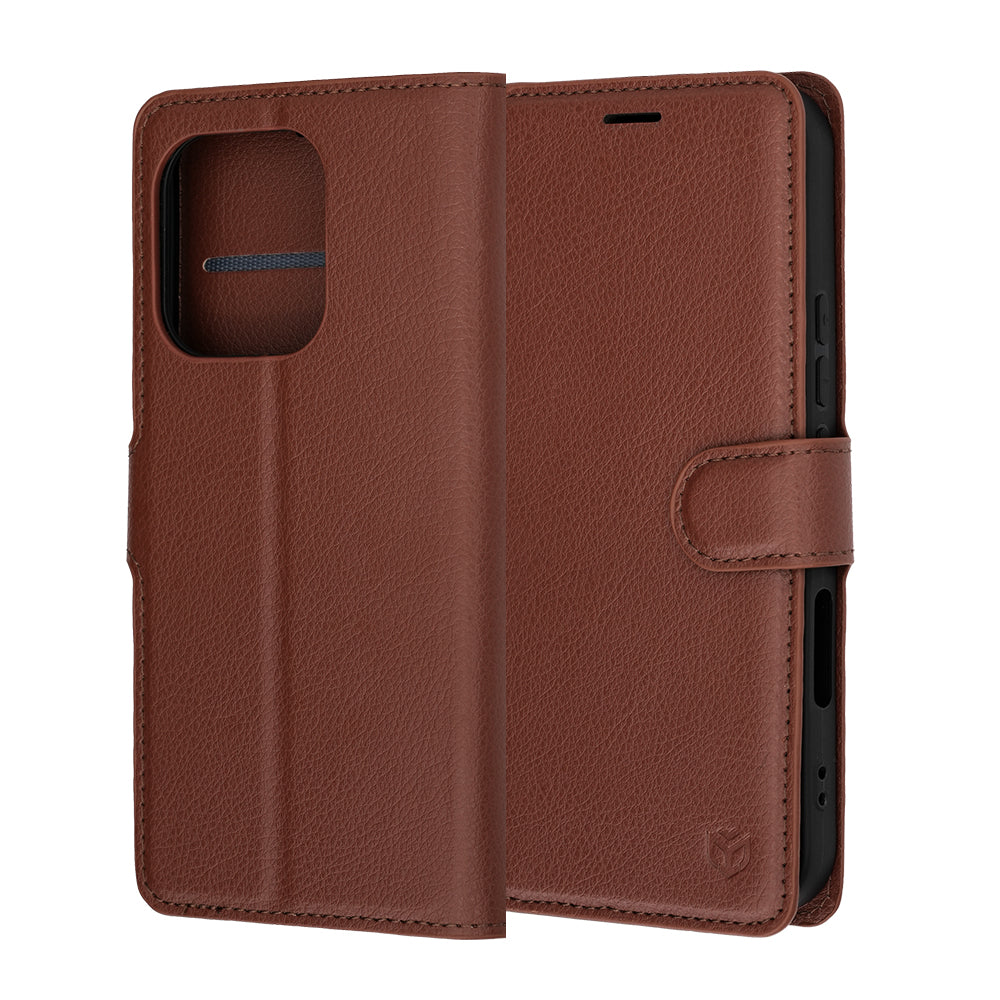 Custodia per Honor 600 Lite, Techsuit, Leather Folio, Marrone