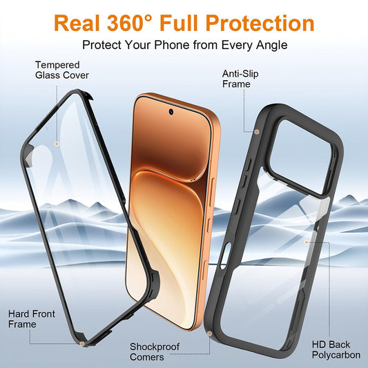 Custodia per Honor 600 Pro / 600, Techsuit, ColorVerse 360, Nera