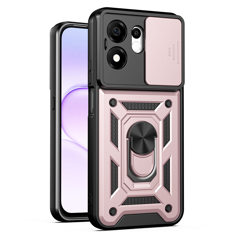 Custodia per Honor 600 Smart, Techsuit, CamShield, Rosa Oro