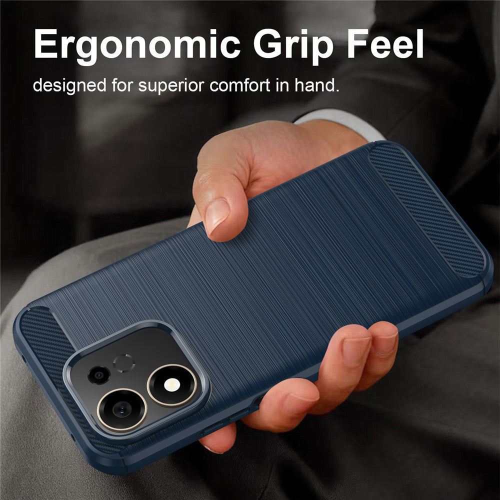 Custodia per Honor 600 Smart, Techsuit, Carbonio, Blu