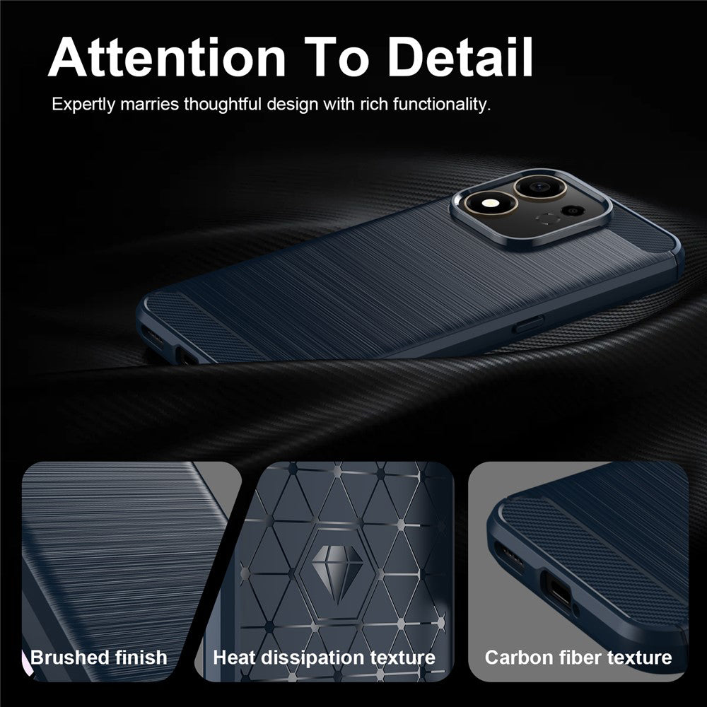 Custodia per Honor 600 Smart, Techsuit, Carbonio, Blu