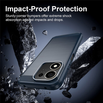 Custodia per Honor 600 Smart, Techsuit, Carbonio, Blu