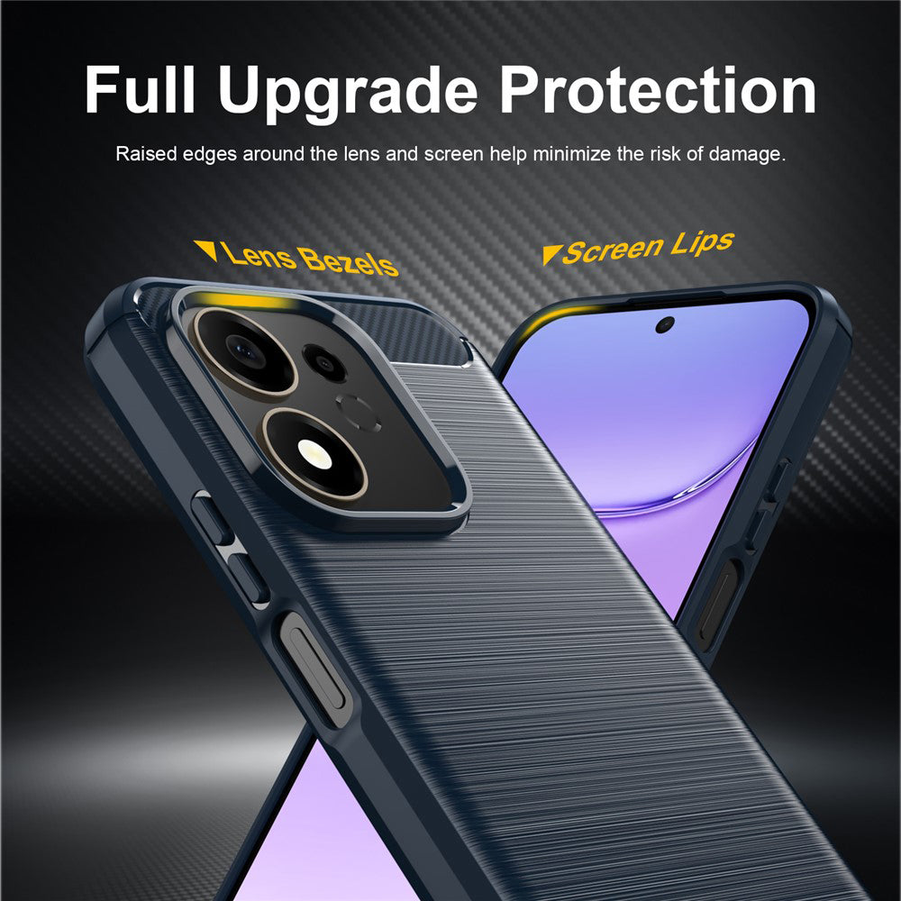 Custodia per Honor 600 Smart, Techsuit, Carbonio, Blu