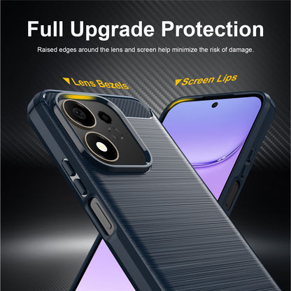 Custodia per Honor 600 Smart, Techsuit, Carbonio, Blu