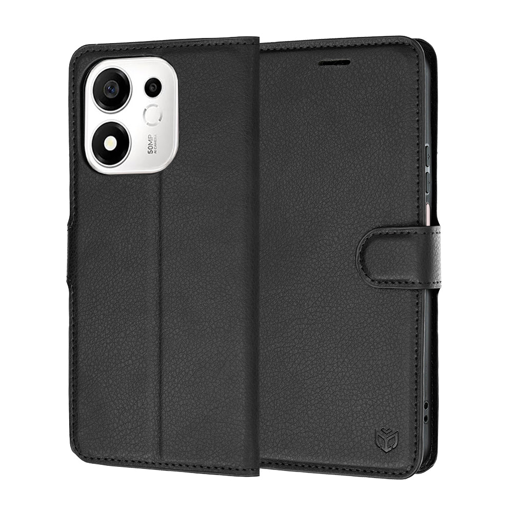 Custodia per Honor 600 Smart, Techsuit, Leather Folio, Nera