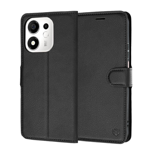 Custodia per Honor 600 Smart, Techsuit, Leather Folio, Nera