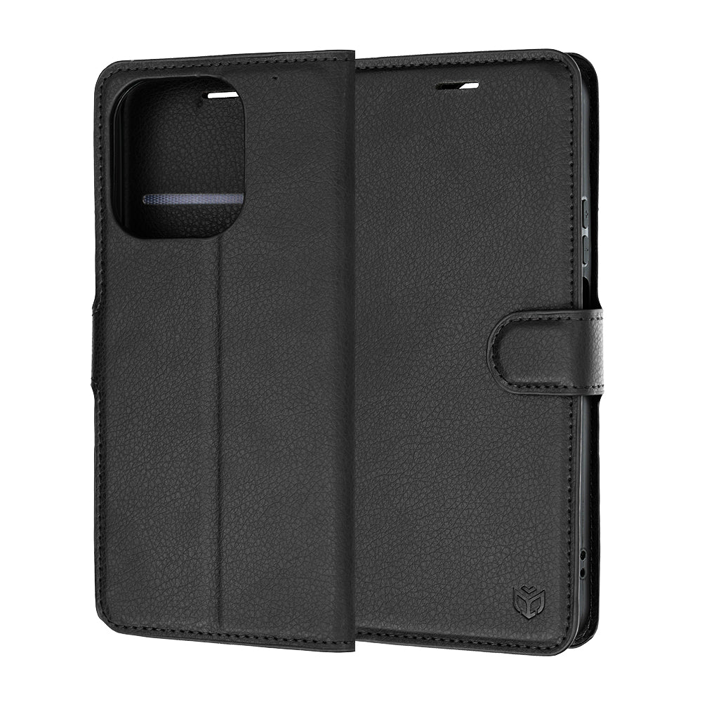 Custodia per Honor 600 Smart, Techsuit, Leather Folio, Nera