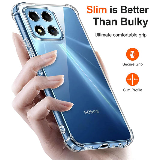 Custodia per Honor 70 Lite / X6 / X8 5G, Techsuit, Shockproof Clear, Trasparente