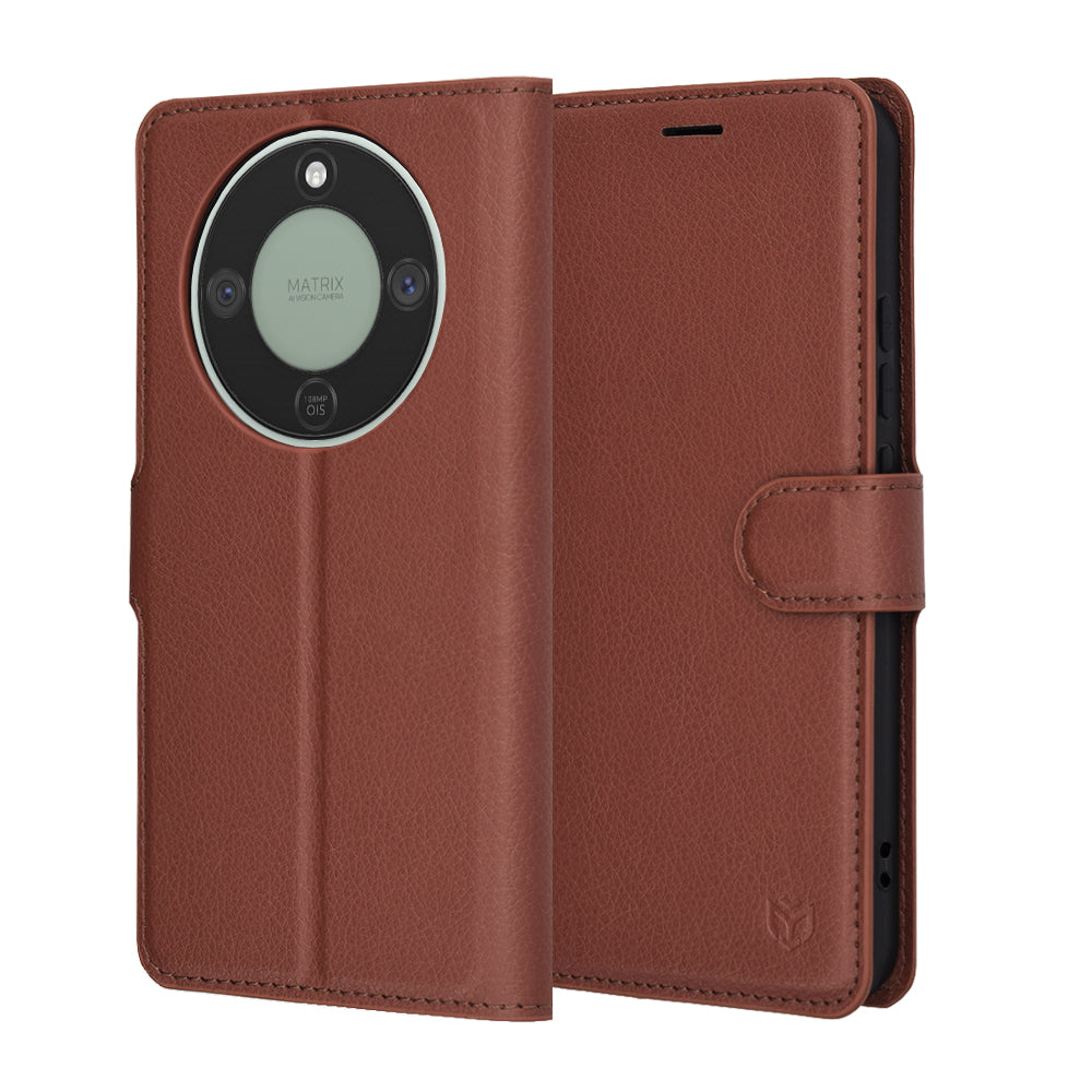Custodia per Honor Magic8 Lite, Techsuit, Leather Folio, Marrone