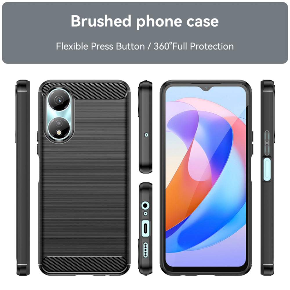 Custodia per Honor X7b 5G / 90 Smart / X7b 4G, Techsuit, Carbonio, Nera