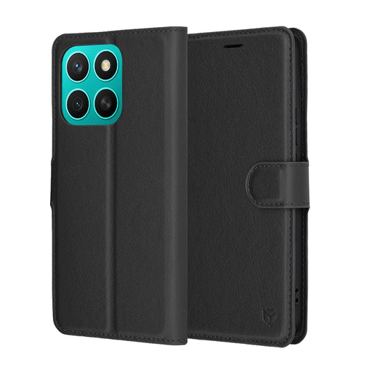 Custodia per Honor X8c, Techsuit, Leather Folio, Nera