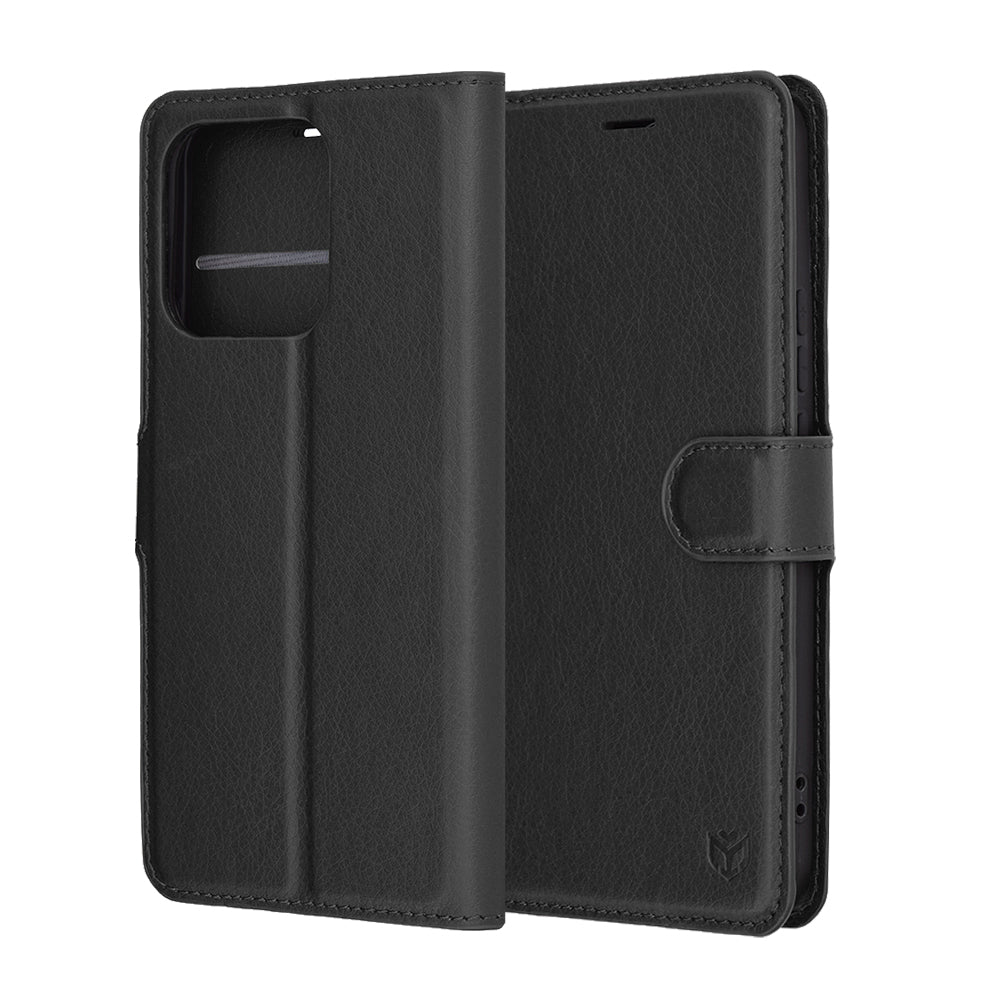 Custodia per Honor X8c, Techsuit, Leather Folio, Nera