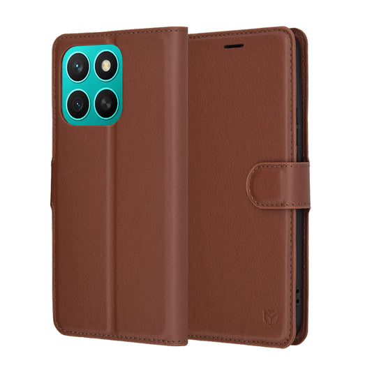 Custodia per Honor X8c, Techsuit, Leather Folio, Marrone