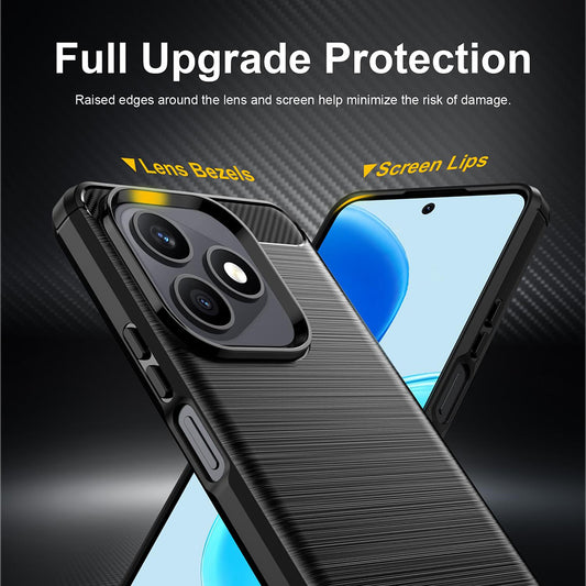 Custodia per Honor X8d, Techsuit, Carbonio, Nera