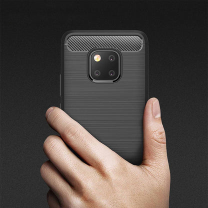 Custodia per Huawei Mate 20 Pro, Techsuit, Carbonio, Nera