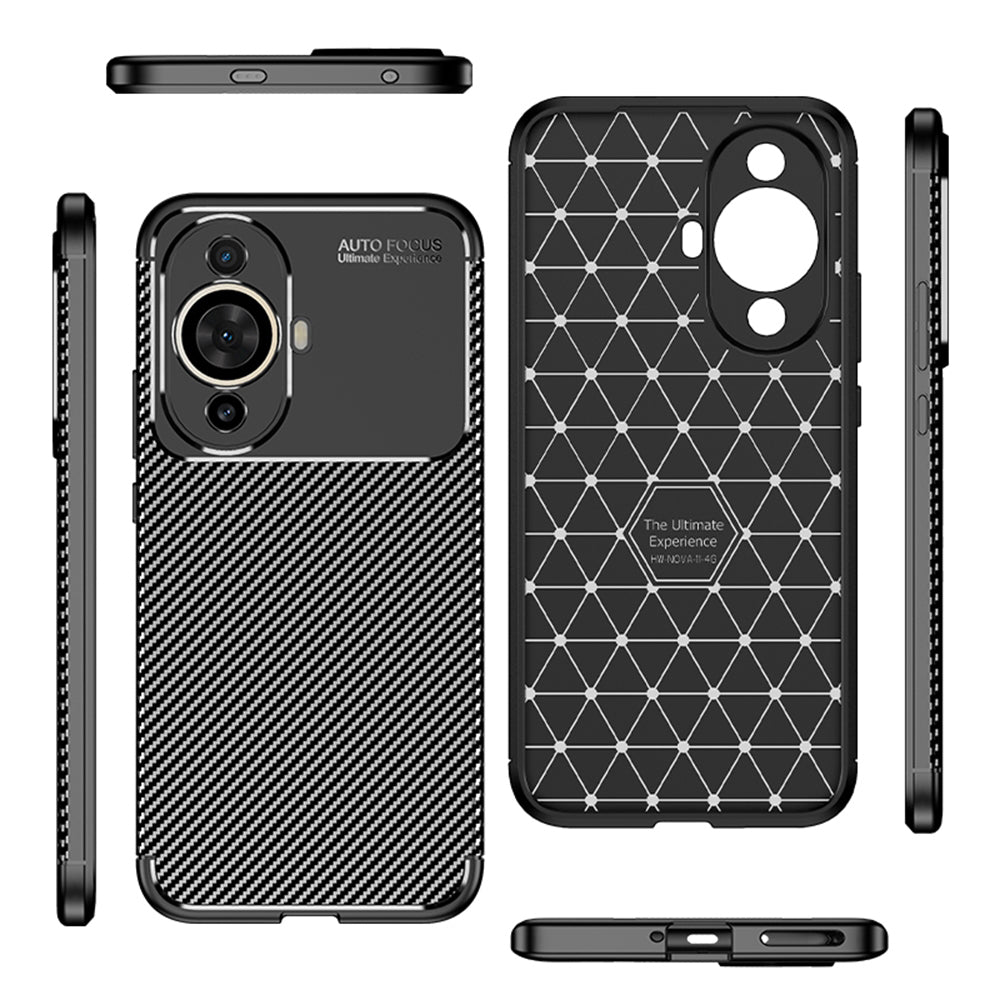 Case for Huawei nova 12s / nova 11, Techsuit, CarbonFiber, Black