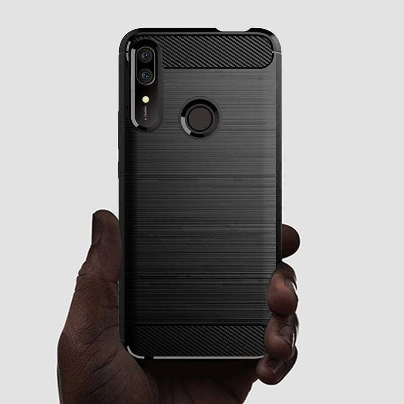 Custodia per Huawei P Smart Z, Techsuit, Carbonio, Nera