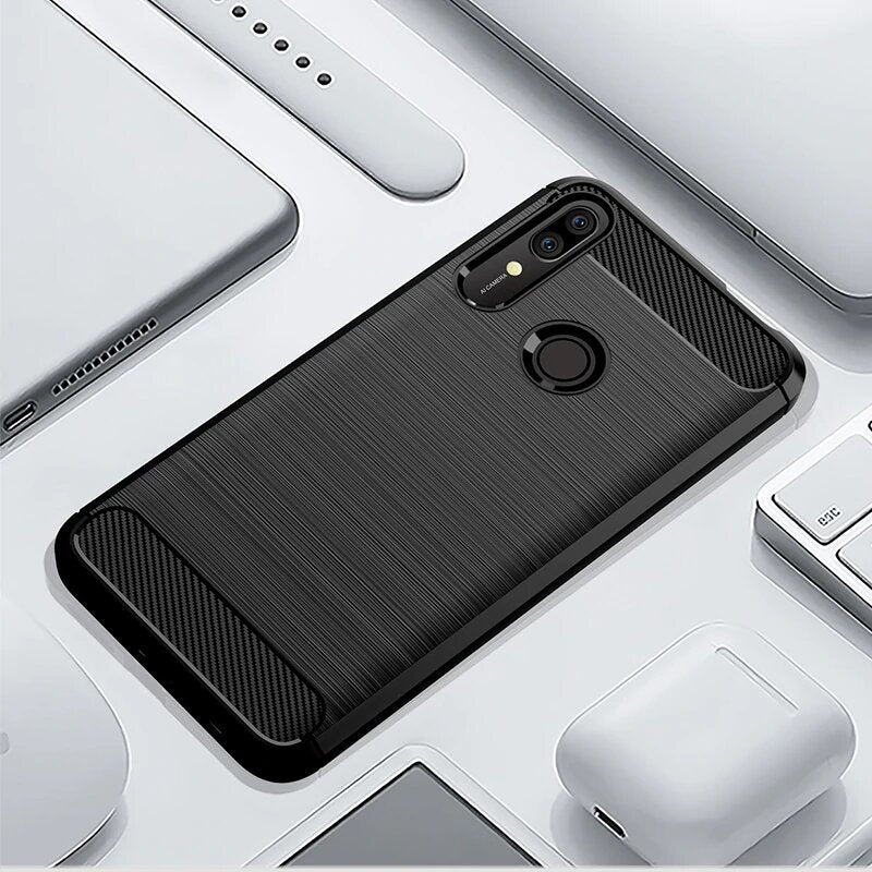 Custodia per Huawei P Smart Z, Techsuit, Carbonio, Nera