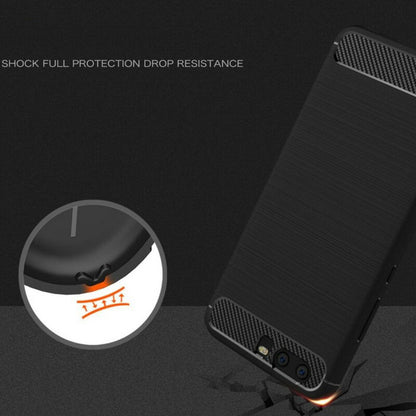 Custodia per Huawei P10 Plus, Techsuit, Carbonio, Nera